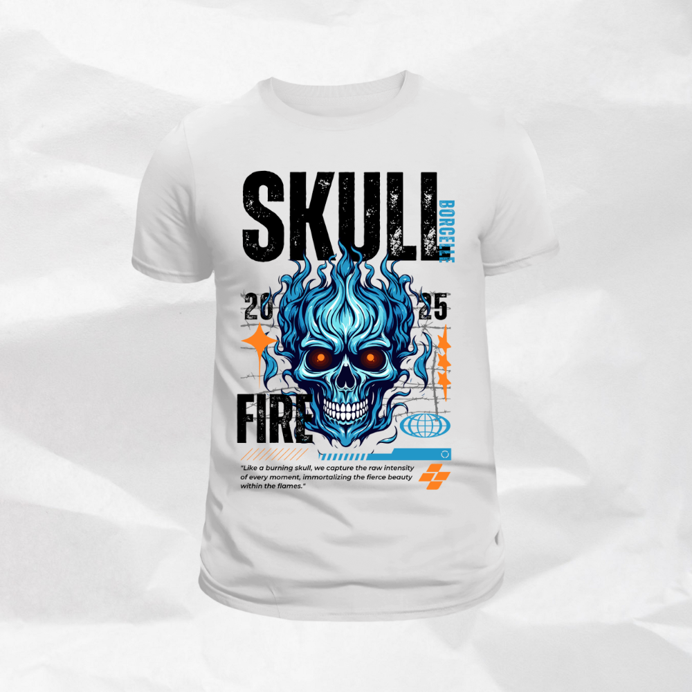 CLASSIC SKUL PRINTED CREW NECK SHORT T SHIRT