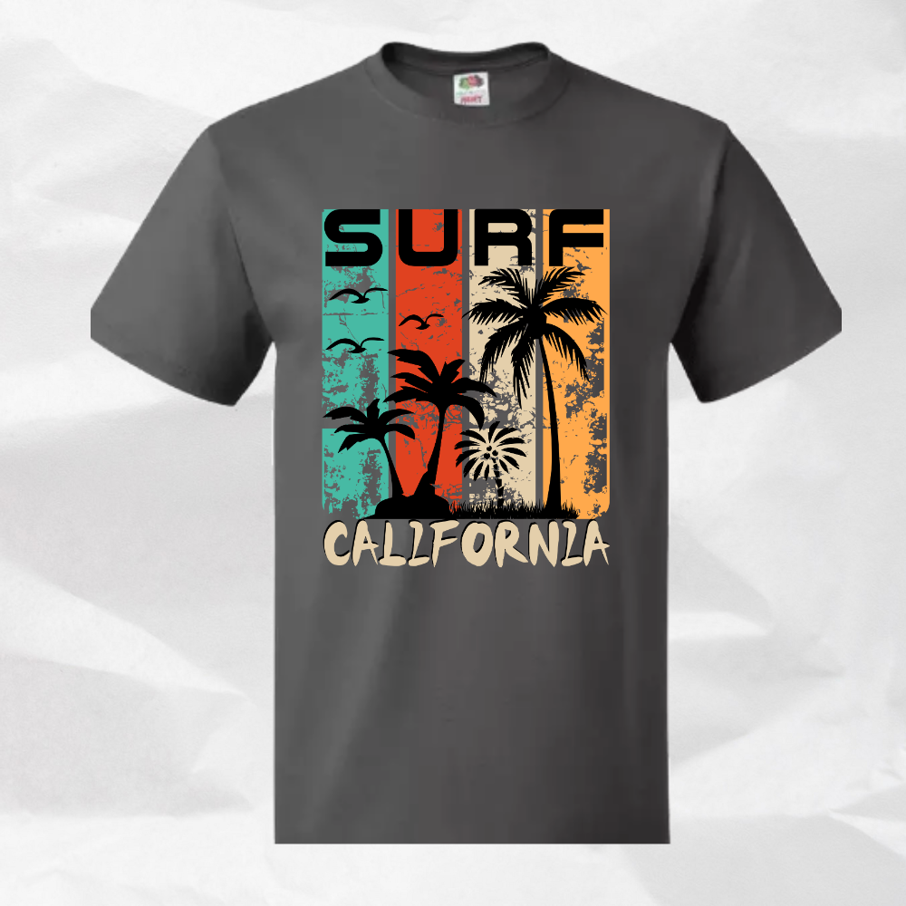 CLASSIC SURF DESIGN PRINTED SHORT T SHIRT