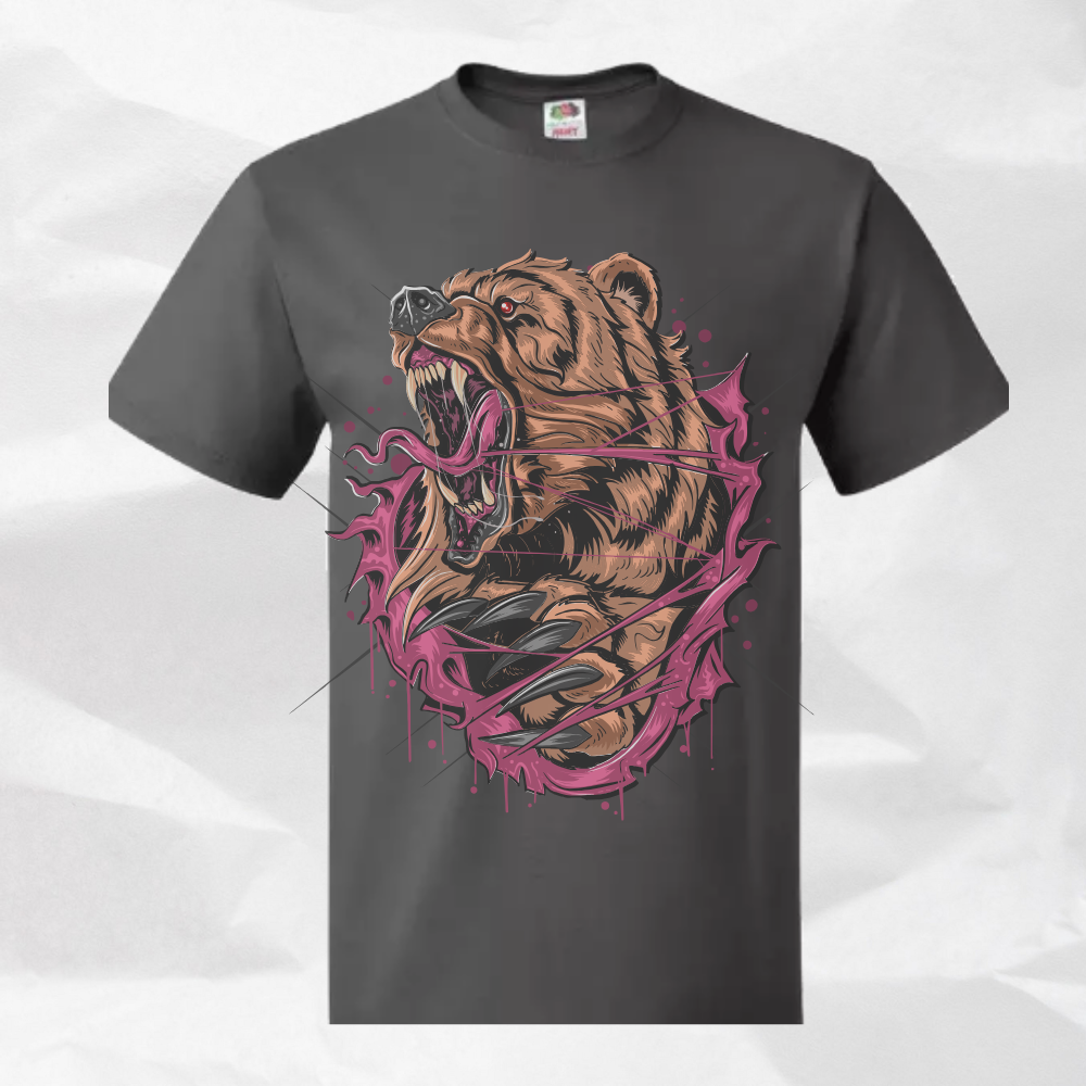 CLASSIC ROAR PRINTED SHORT CREW NECK T SHIRT