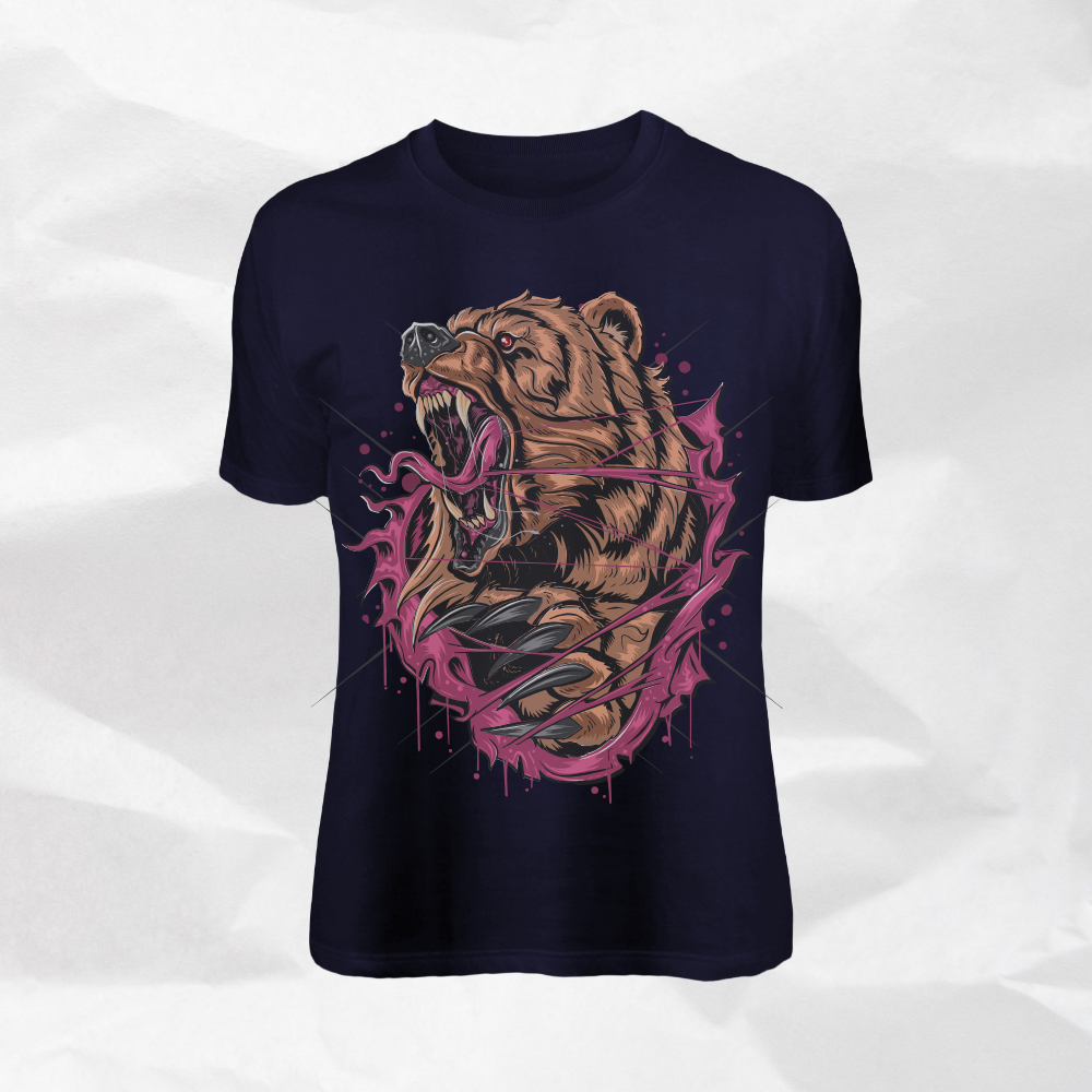 CLASSIC ROAR PRINTED SHORT CREW NECK T SHIRT