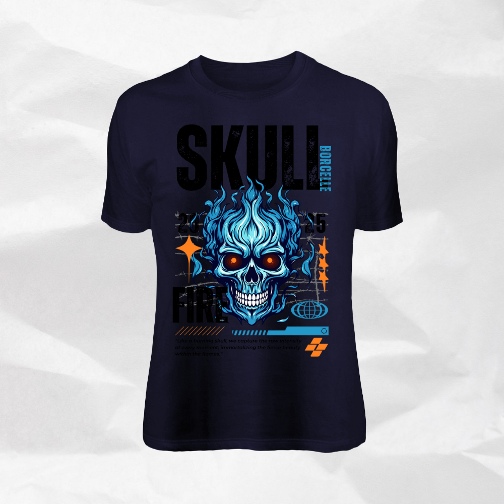 CLASSIC SKUL PRINTED CREW NECK SHORT T SHIRT