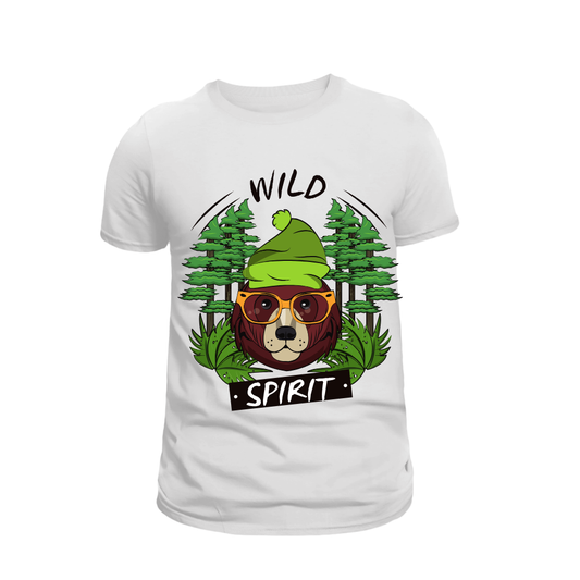 CLASSIC WILD SPIRIT DESGNED SHORT CREW NECK T SHIRT