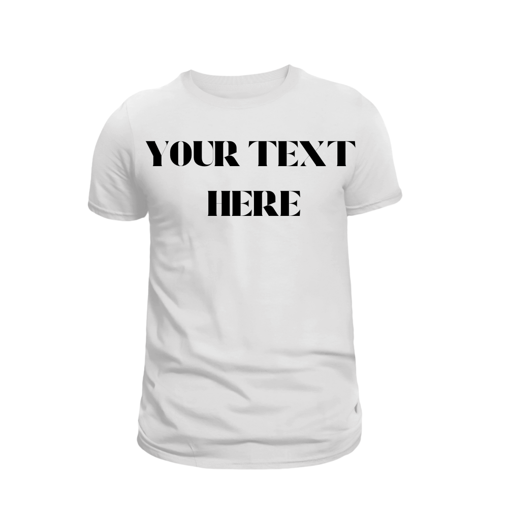 CLASSIC COSTUMIZEABLE TEXT SHORT CREW NECK T SHIRT